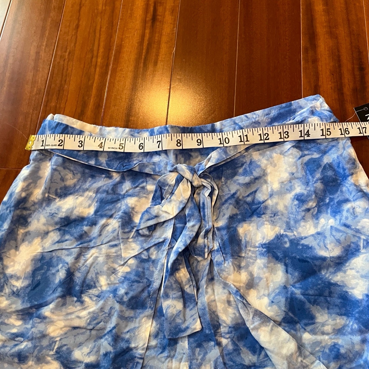 New Look Palazzo Pants Blue Tie-Dye Coverup Resort Open Leg Nwt Size Large — image 7 of 8